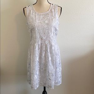 Monteau White Open Floral Lace Dress - NWT